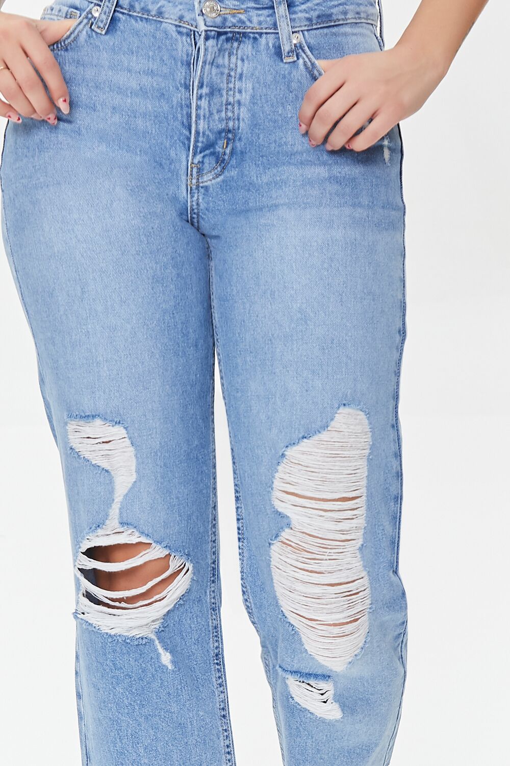 Frayed Mid-Rise Boyfriend Petite Jeans