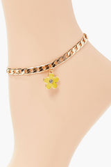 Flower Charm Chain Anklet