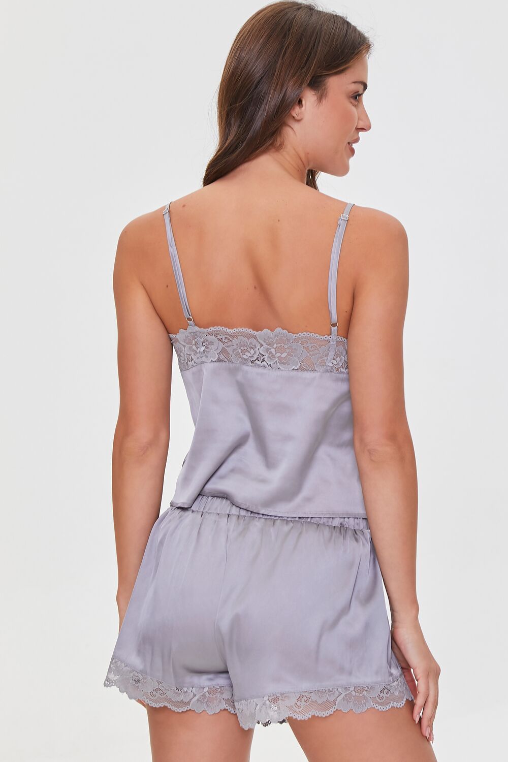 Satin Lace-Trim Cami & Shorts Set