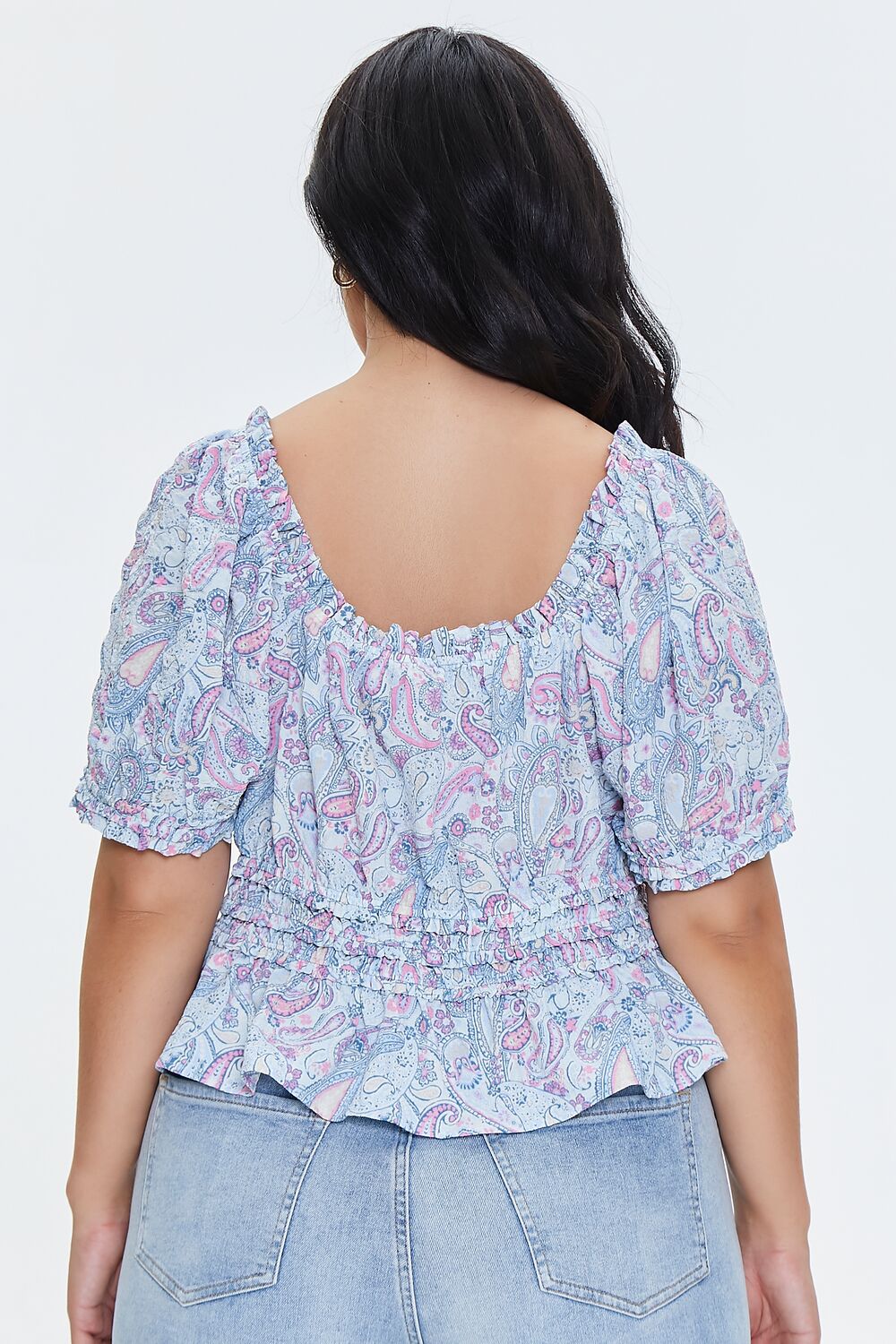 Plus Size Paisley Print Top