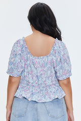 Plus Size Paisley Print Top