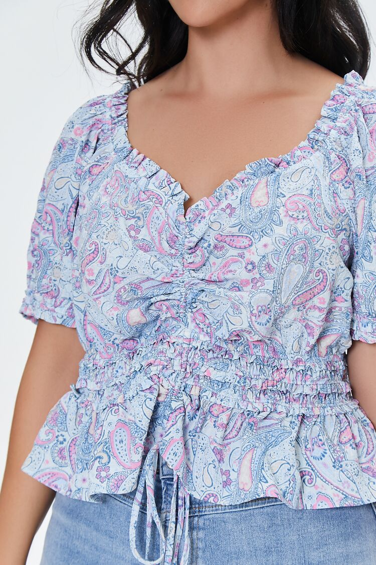 Plus Size Paisley Print Top