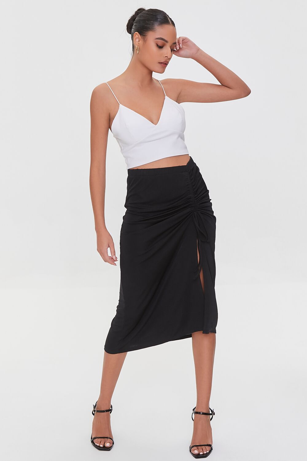 Ruched Drawstring Skirt