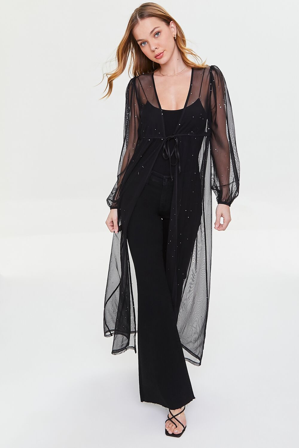 Sheer Mesh Duster Cardigan