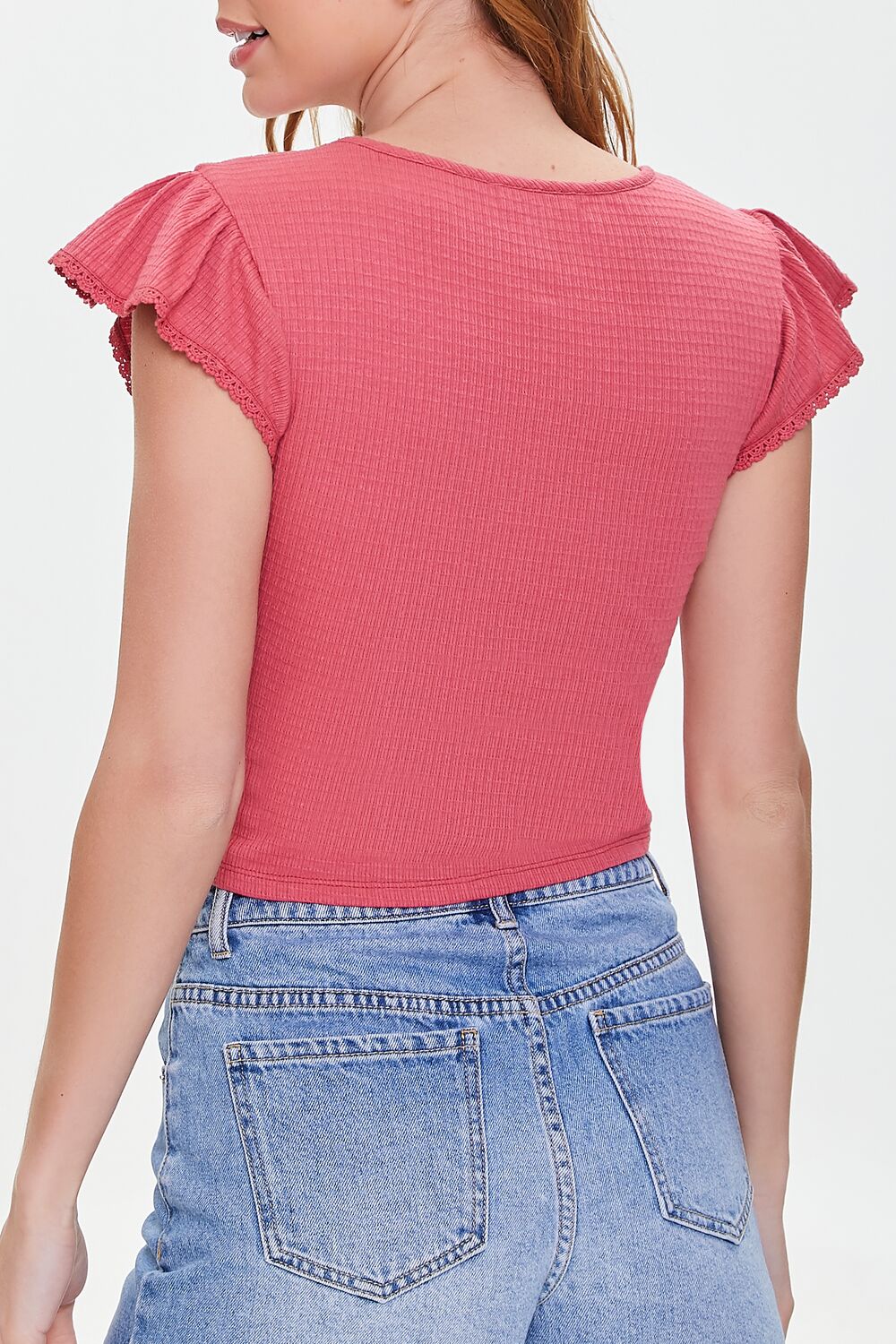 Flutter-Sleeve Crop Top