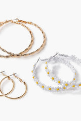 Daisy Hoop Earring Set