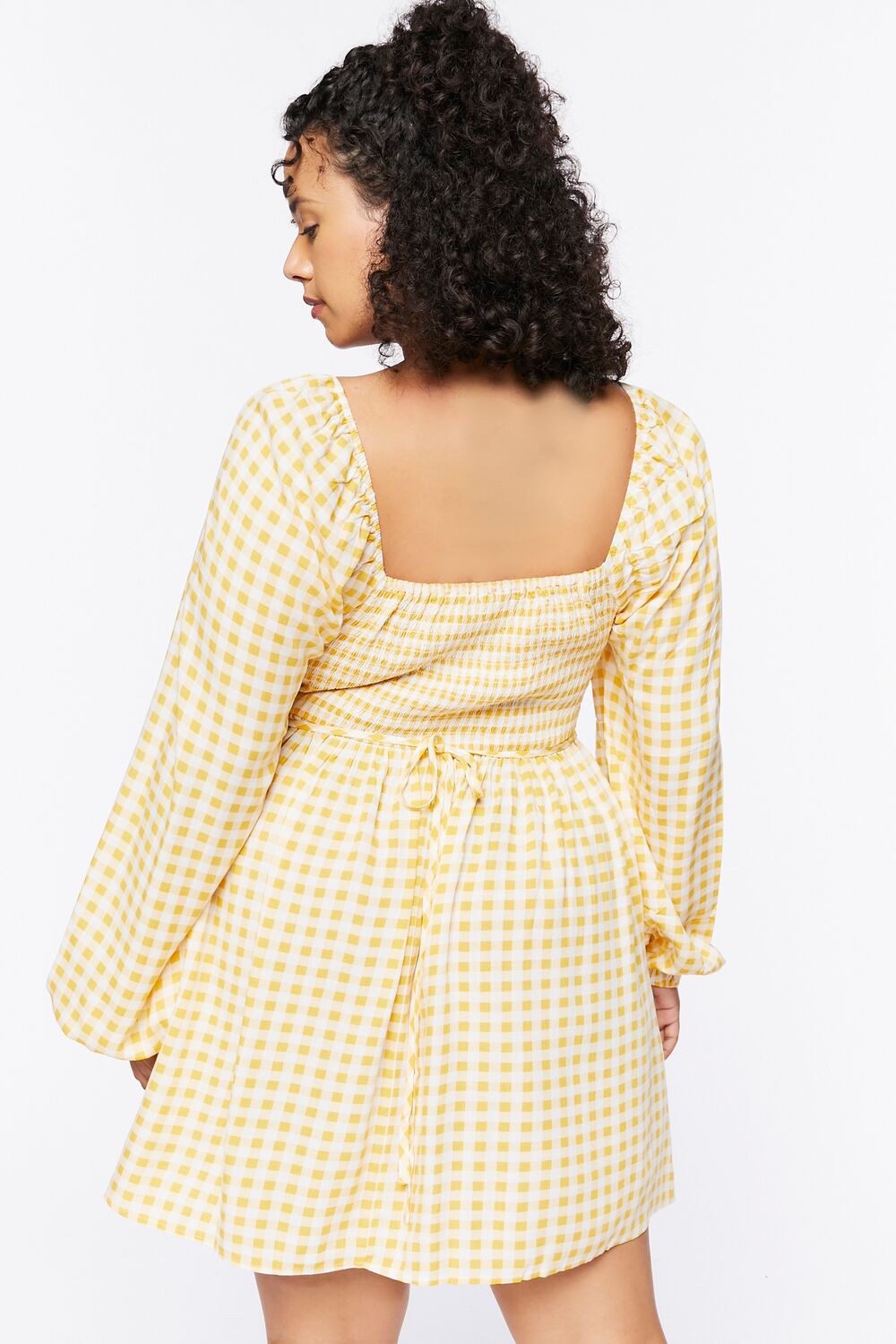 Plus Size Gingham Mini Dress