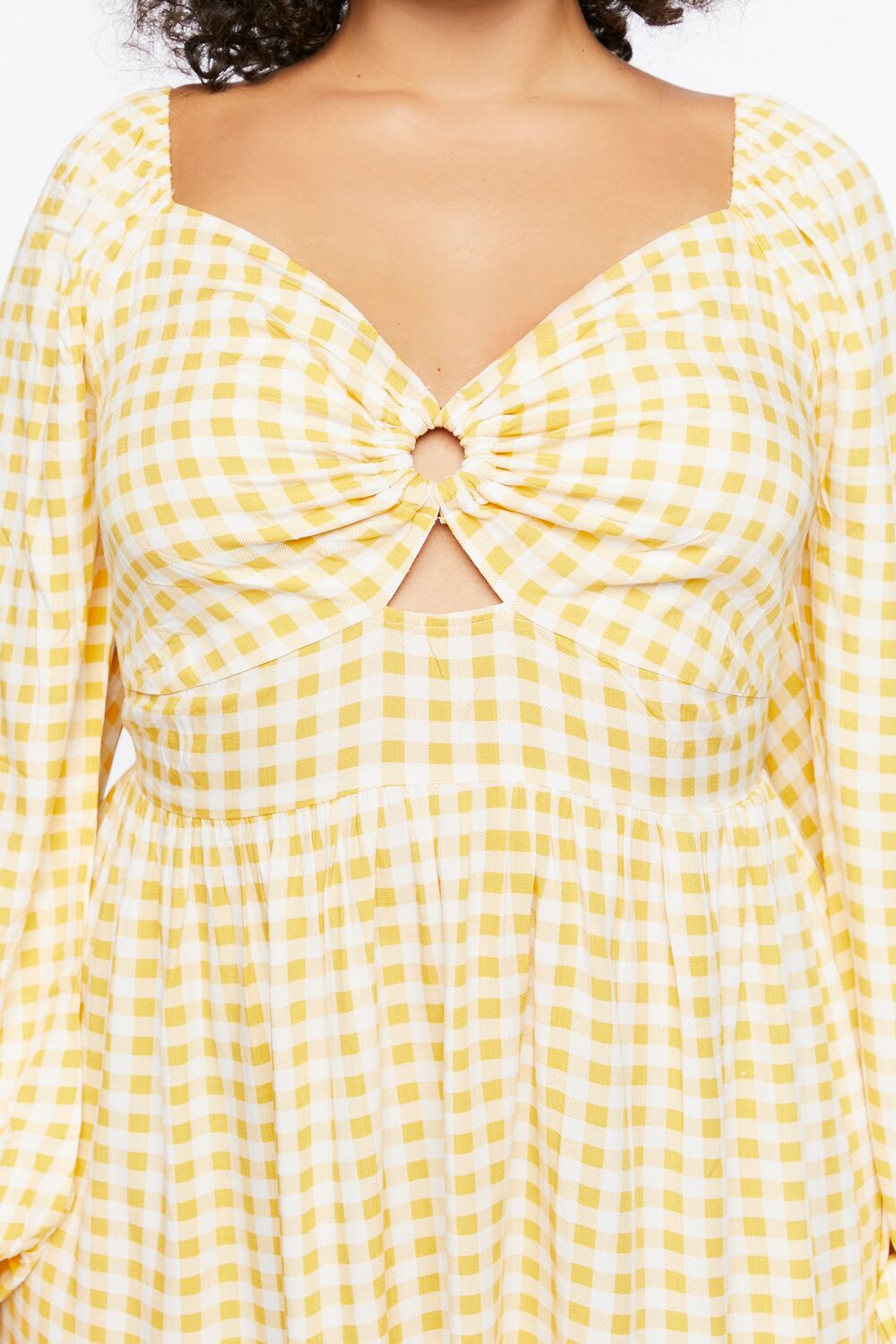 Plus Size Gingham Mini Dress