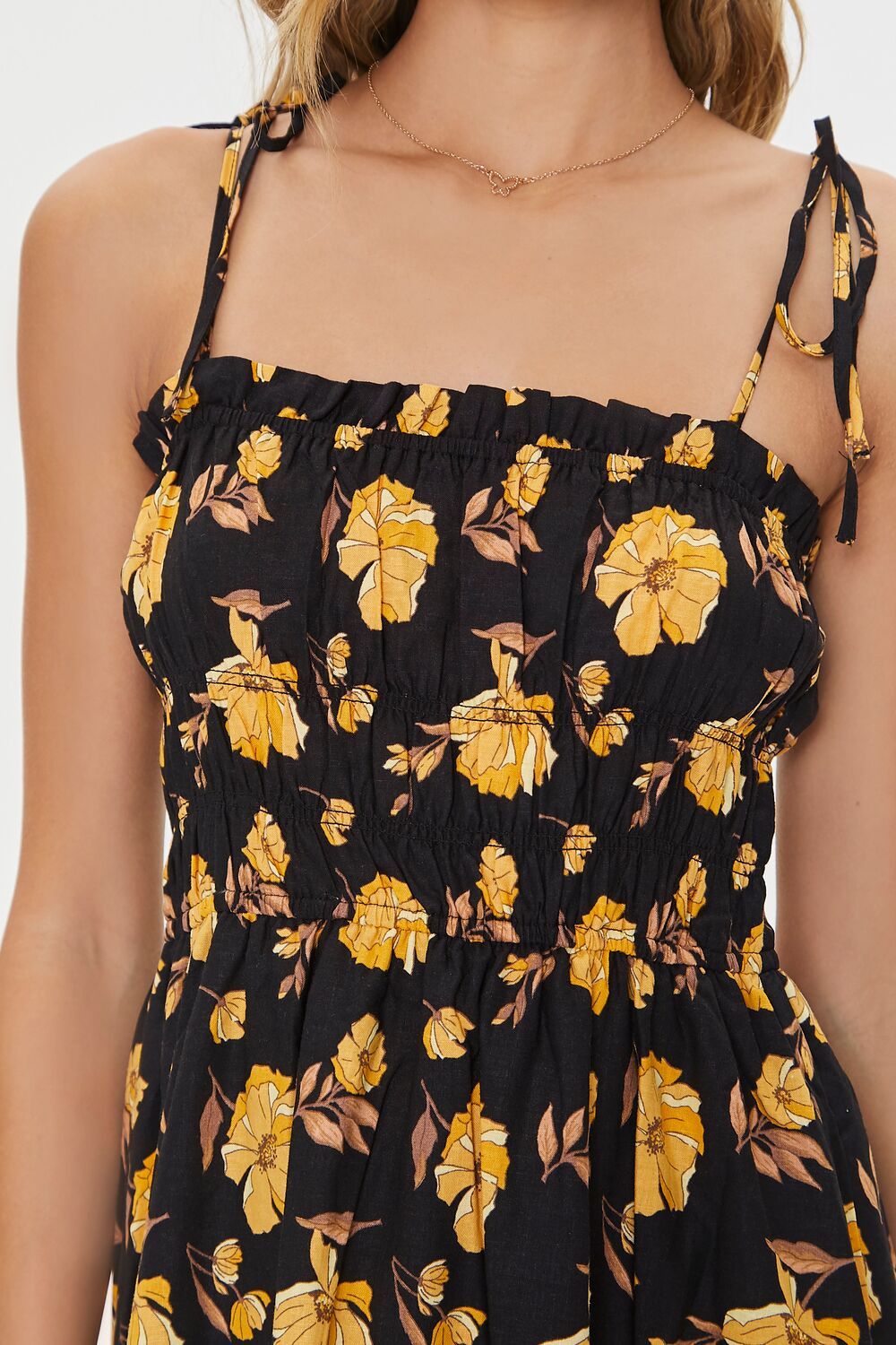 Floral Print Linen-Blend Midi Dress