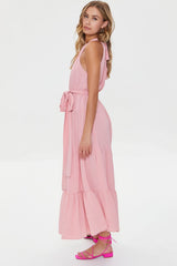 Belted Halter Maxi Dress