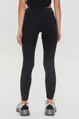 Ribbed Knit Button Leggings