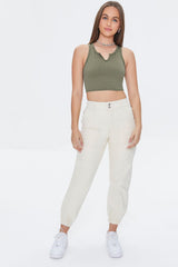 Split-Neck Crop Top
