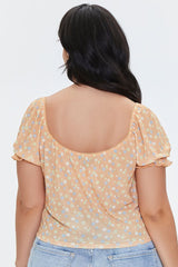 Plus Size Floral Print Crop Top