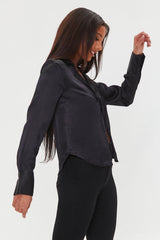 Tie-Front Satin Top