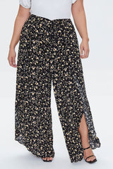 Plus Size Floral Print Palazzo Pants