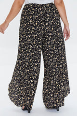Plus Size Floral Print Palazzo Pants