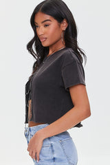 Cutout Chain Cropped Tee