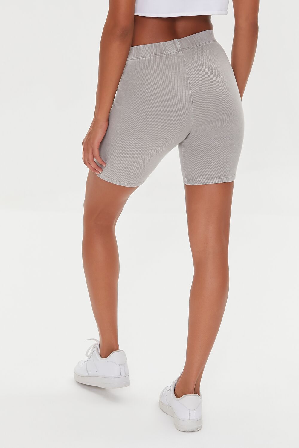 Ribbed High-Rise Biker Shorts