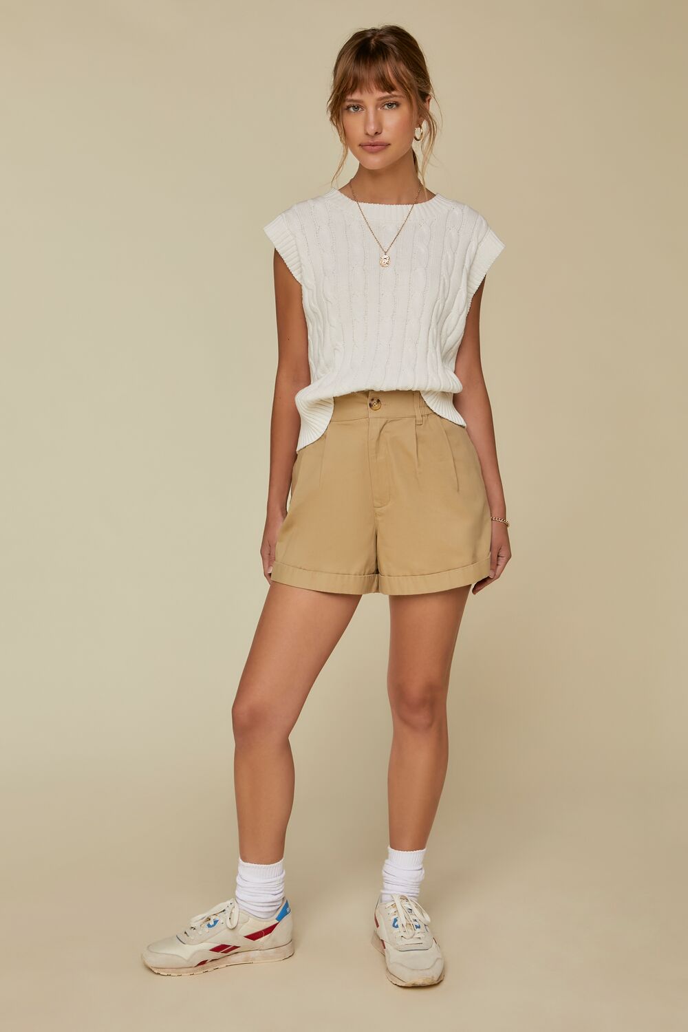 Cuffed Twill Shorts
