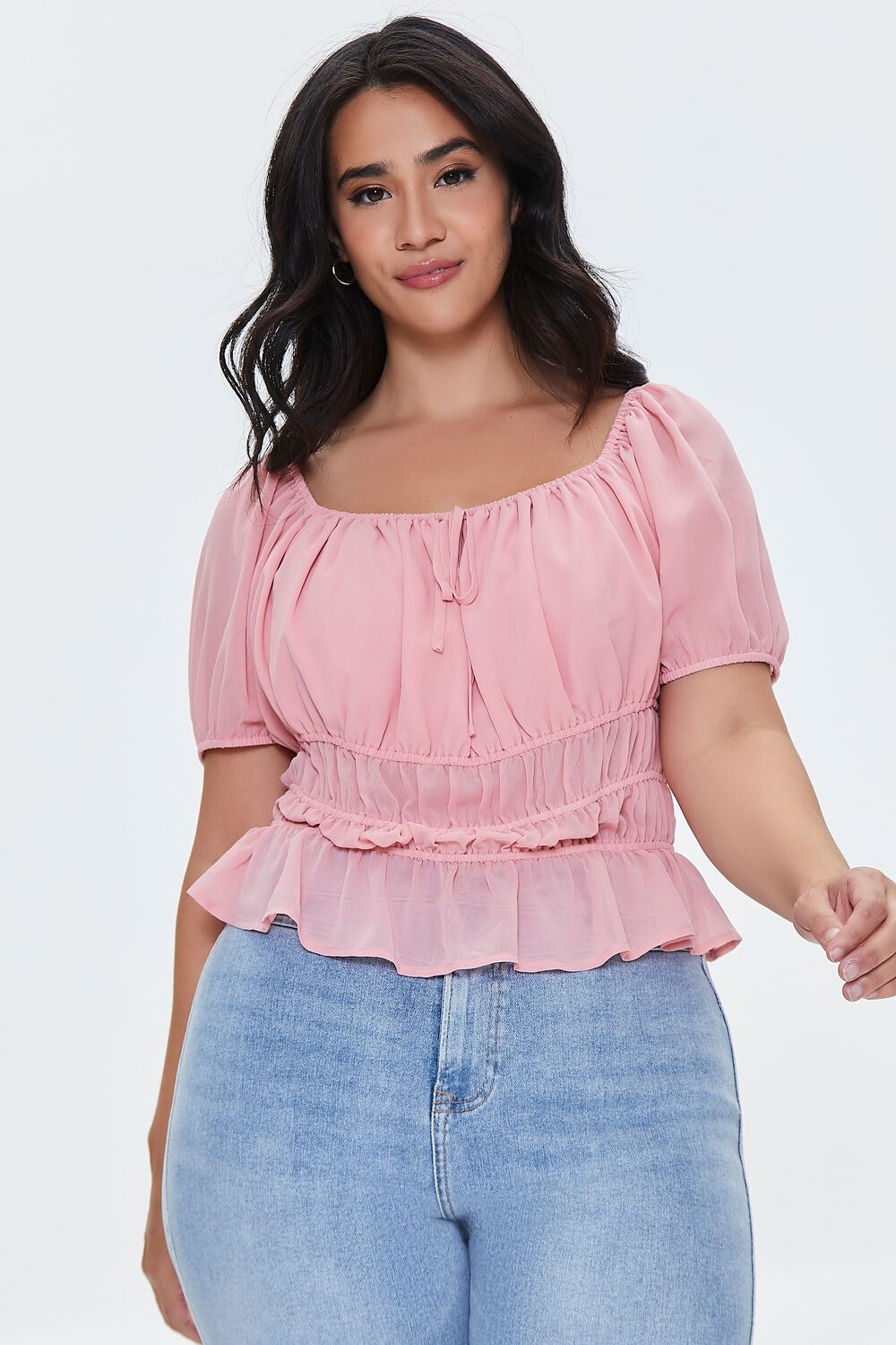 Plus Size Flounce-Hem Top