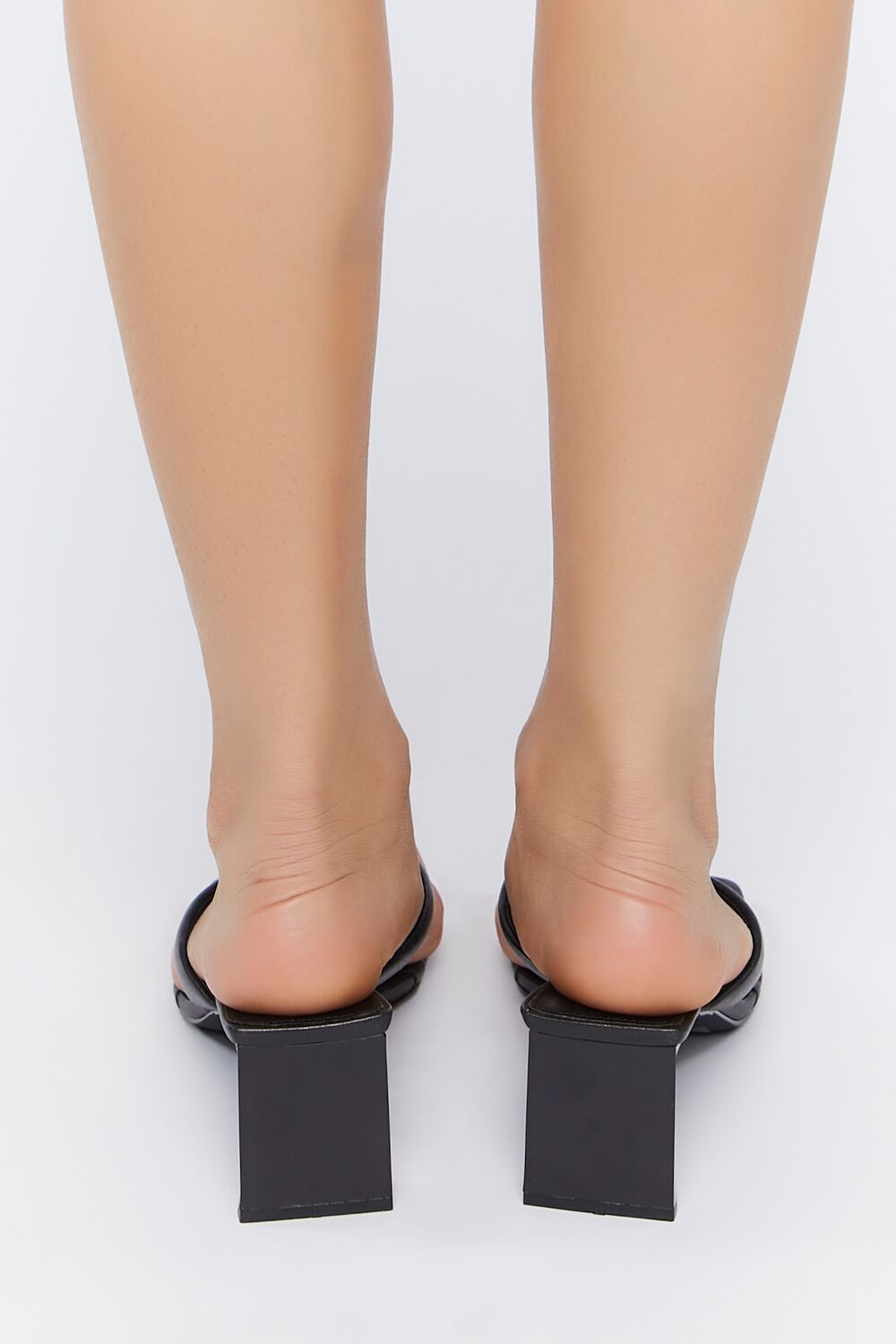 Faux Leather Thong Heels