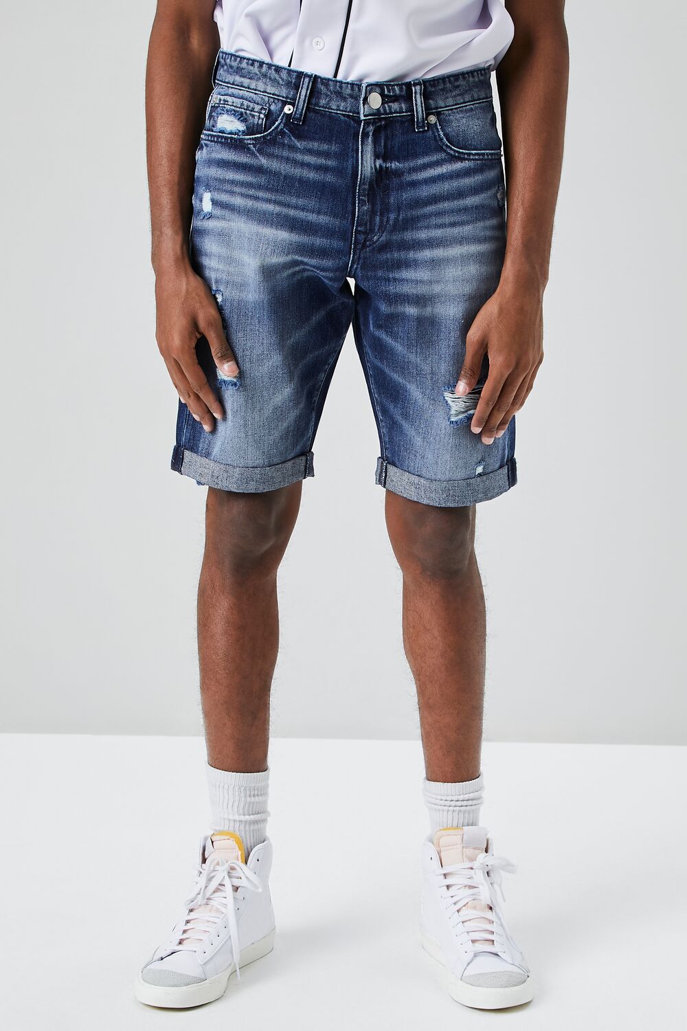 Cotton Denim Shorts