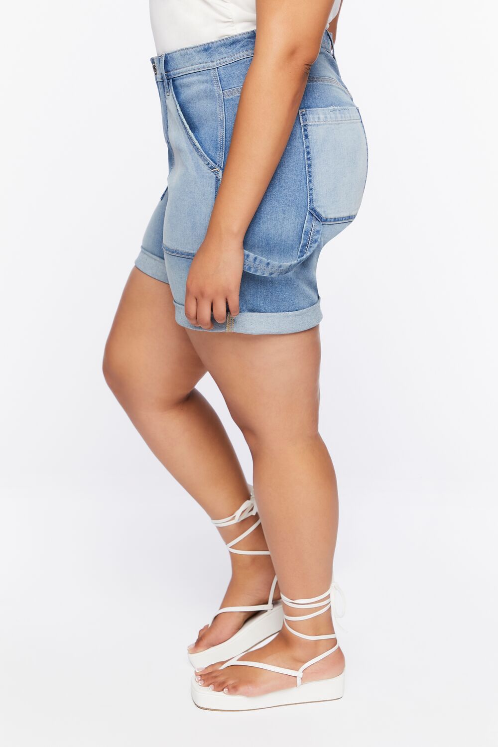 Plus Size Reworked Denim Shorts