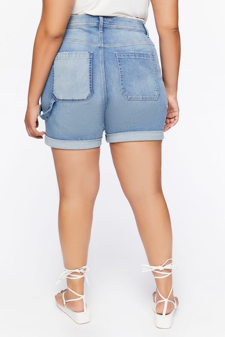 Plus Size Reworked Denim Shorts