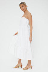 Tiered Flounce Midi Cami Dress