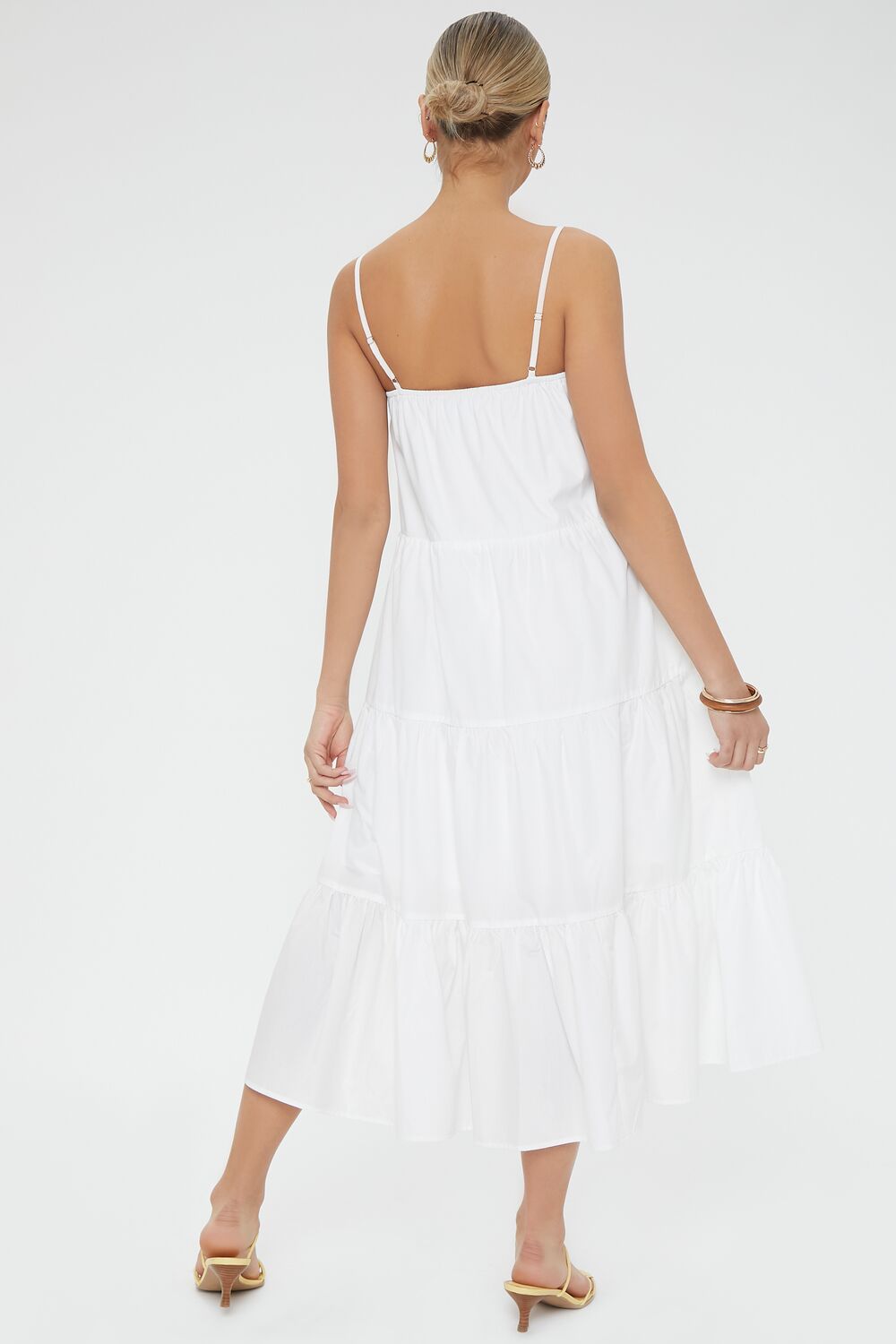 Tiered Flounce Midi Cami Dress