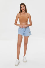 Textured Sweater-Knit Cropped Cami