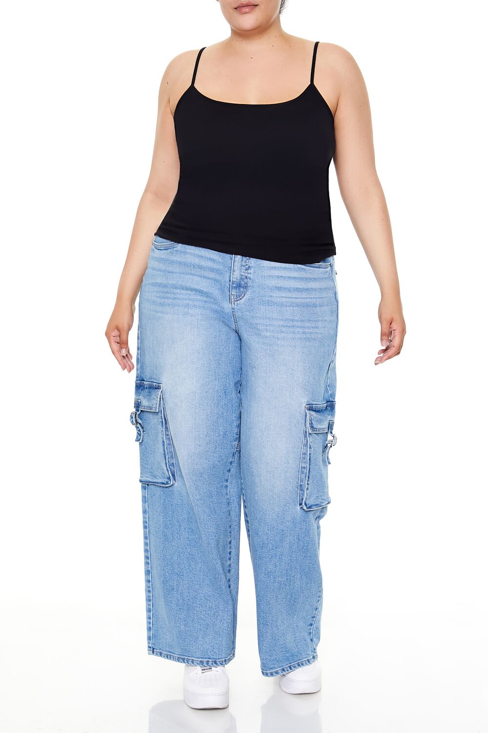 Plus Size Cotton-Blend Basic Cami