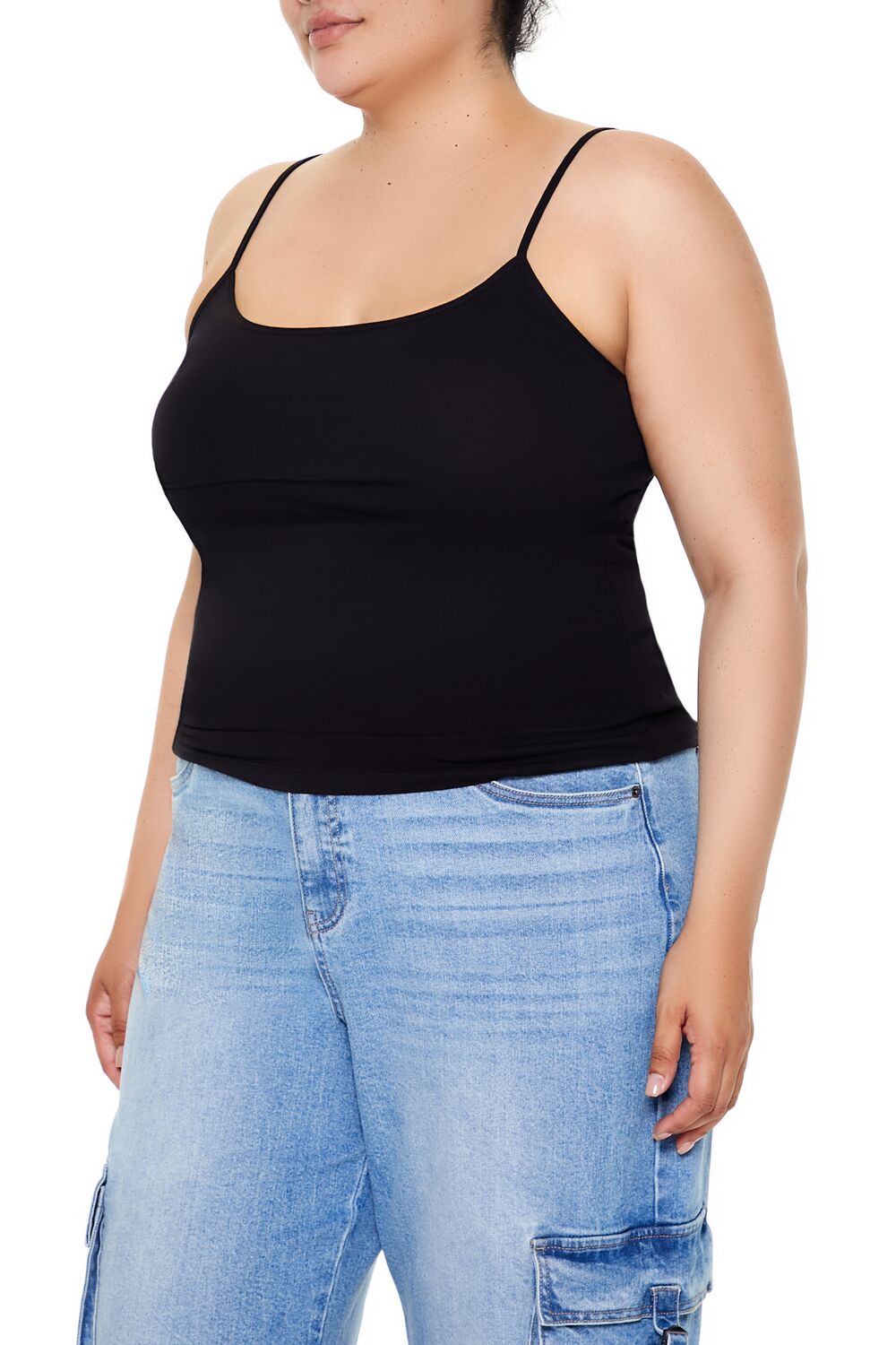 Plus Size Cotton-Blend Basic Cami