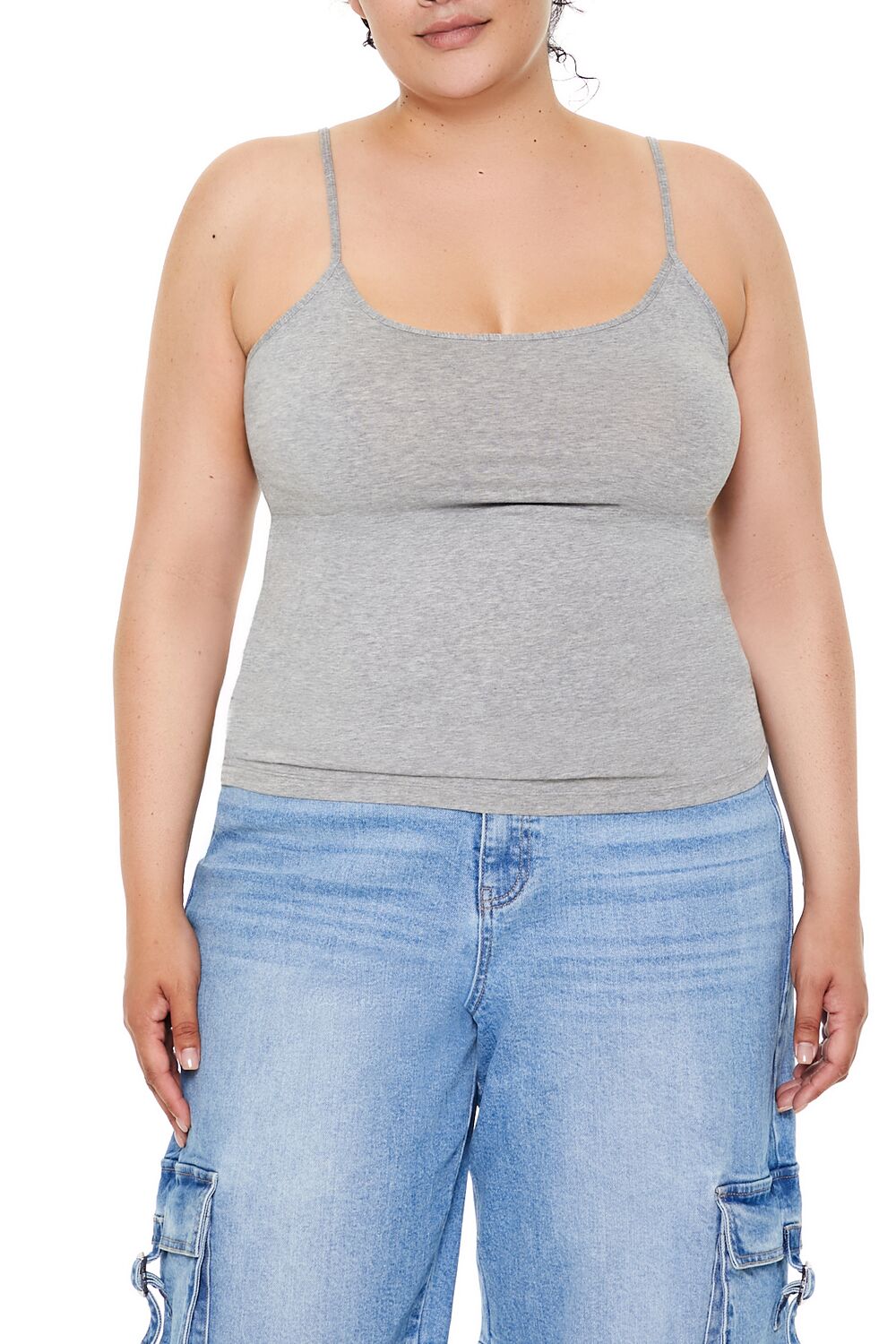 Plus Size Cotton-Blend Basic Cami