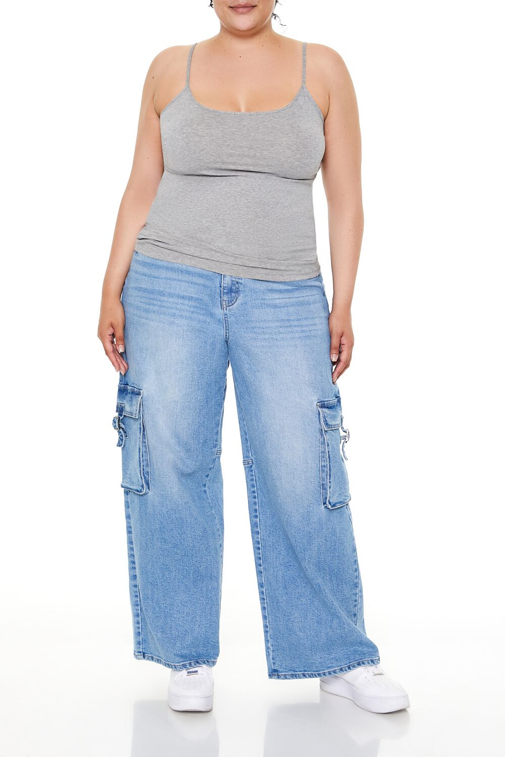 Plus Size Cotton-Blend Basic Cami