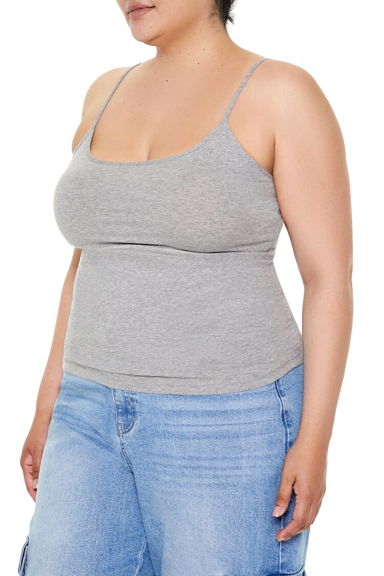 Plus Size Cotton-Blend Basic Cami
