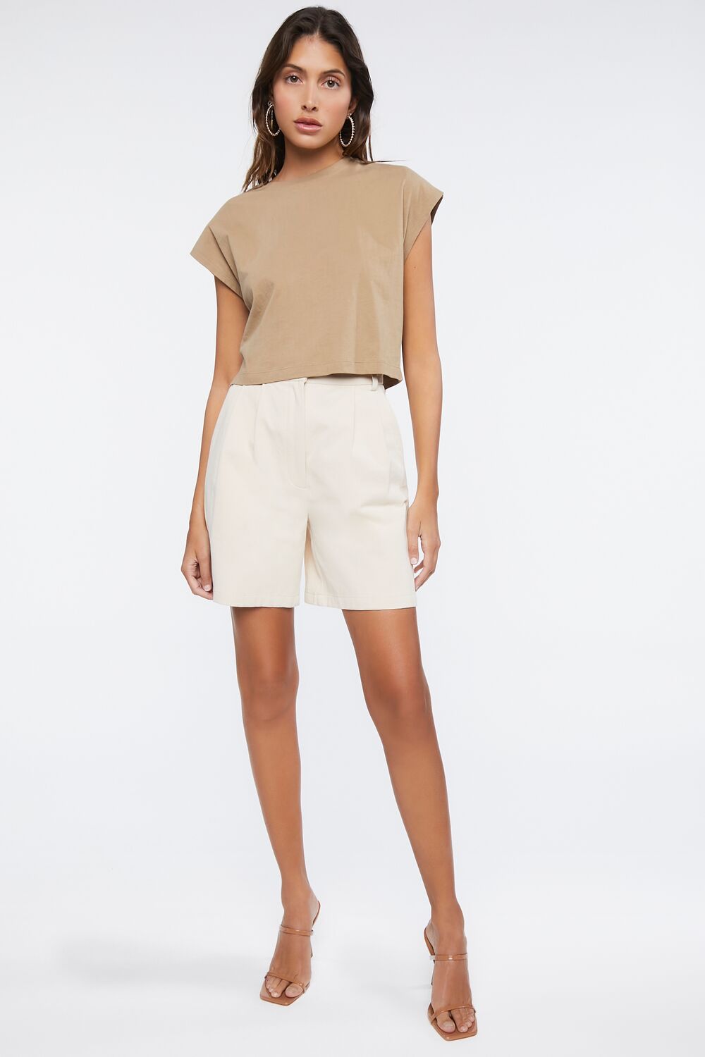 Crew Neck Cap-Sleeve Tee