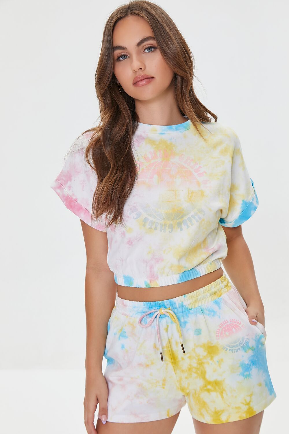 Tie-Dye Chill Drawstring Shorts