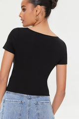 Cutout Button-Loop Tee