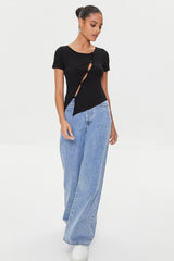 Cutout Button-Loop Tee