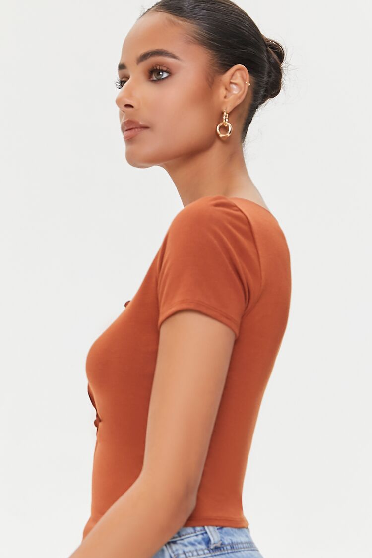 Cutout Button-Loop Tee