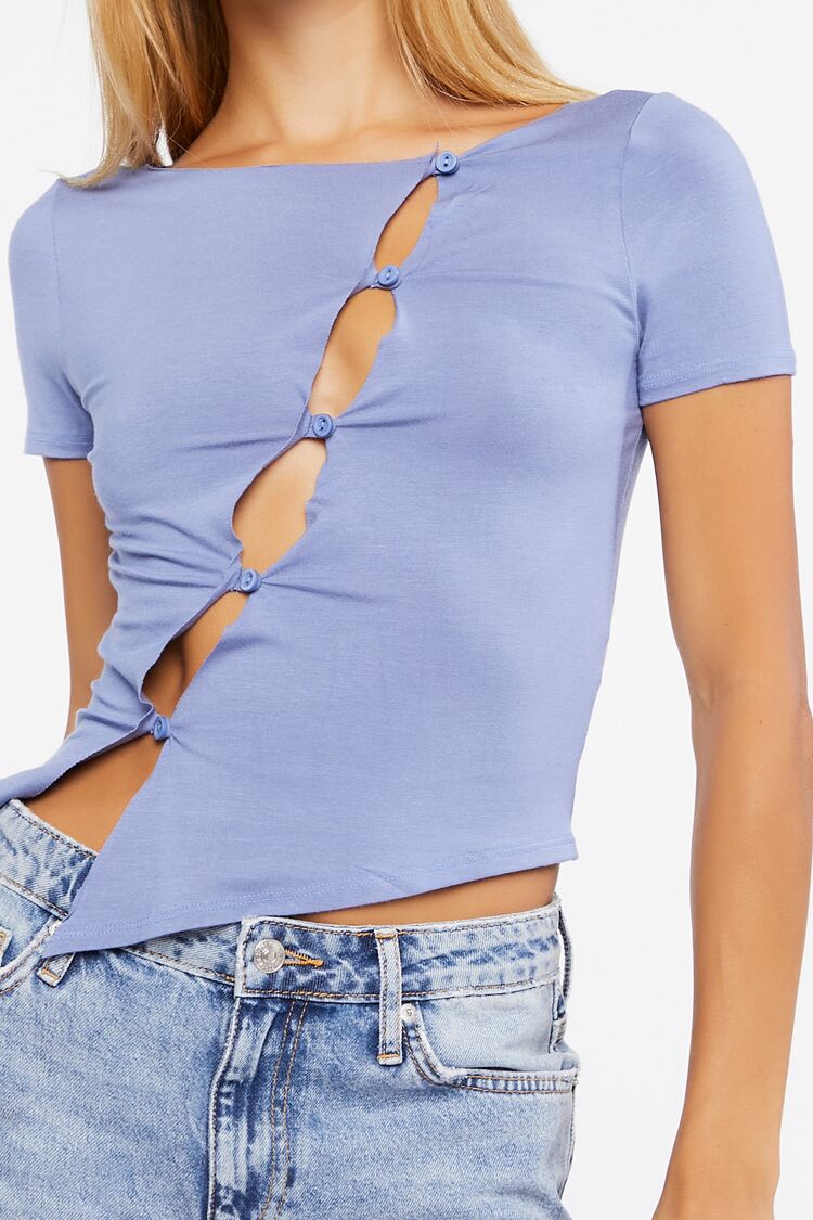 Cutout Button-Loop Tee