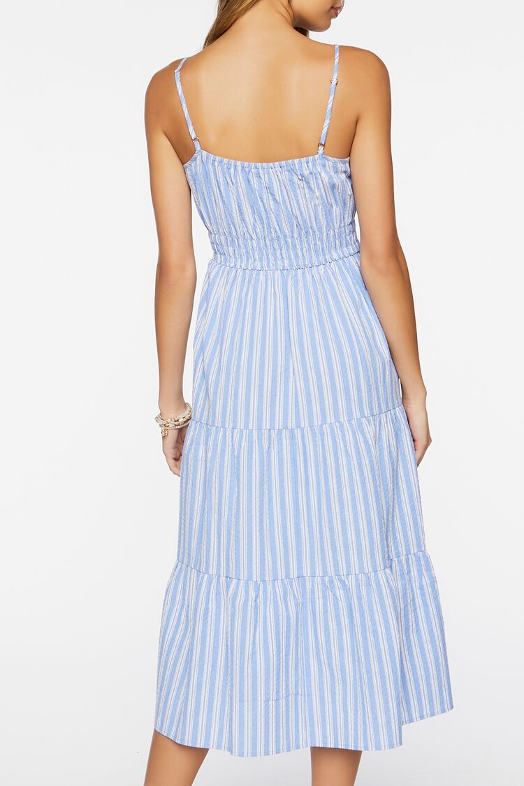 Tiered Striped Midi Dress