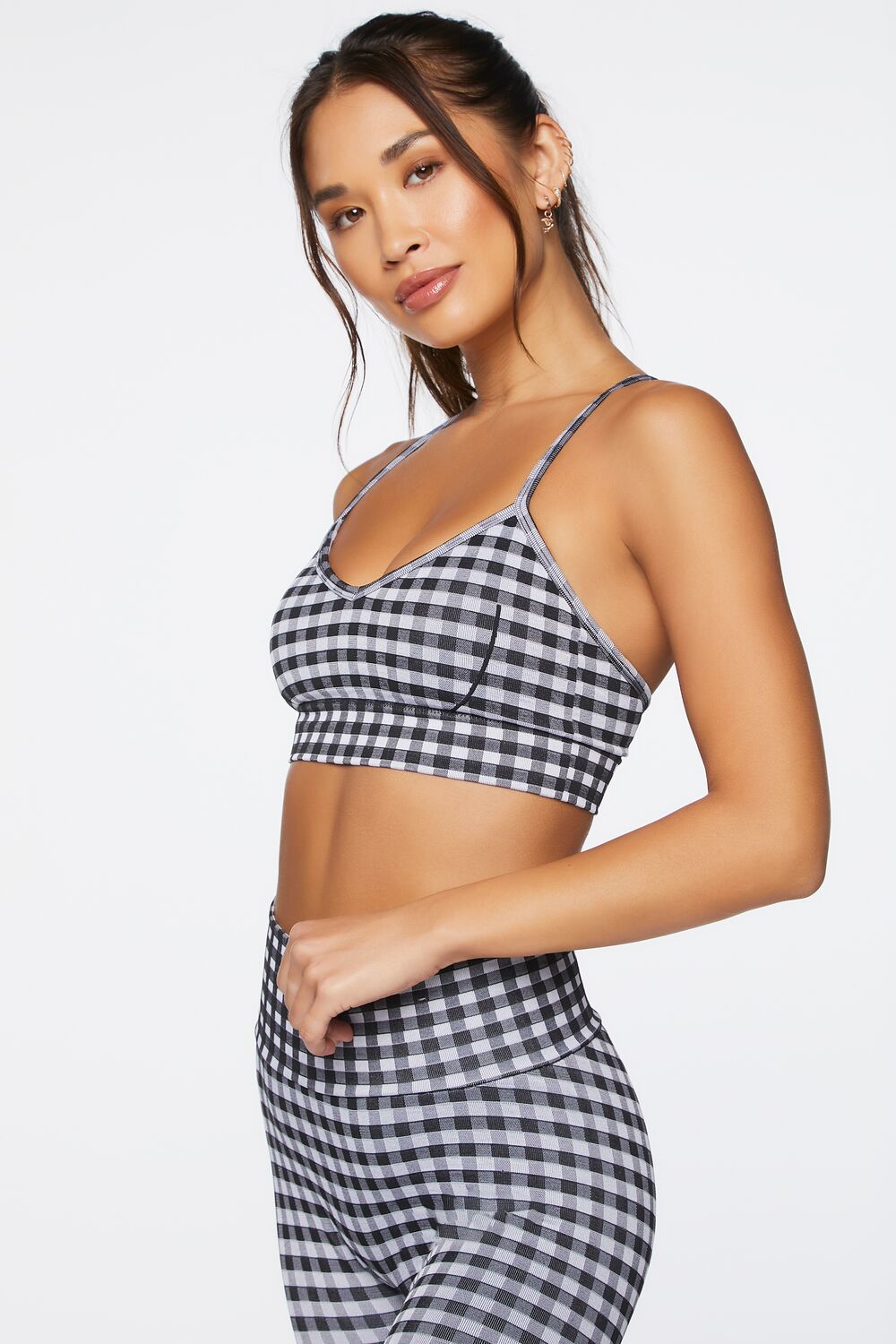 Seamless Gingham Sports Bra