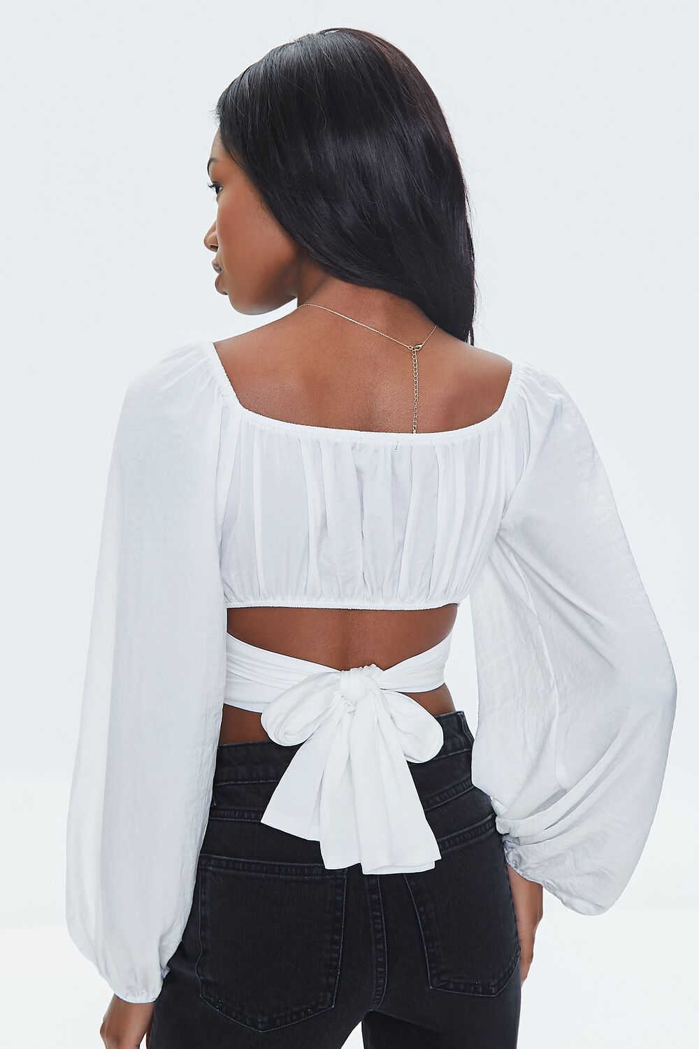 Satin Wraparound Crop Top