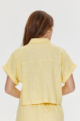 Cropped Linen-Blend Shirt