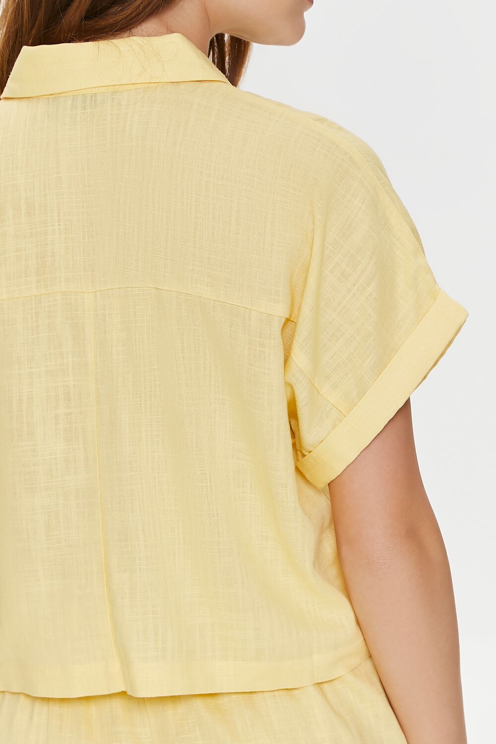 Cropped Linen-Blend Shirt