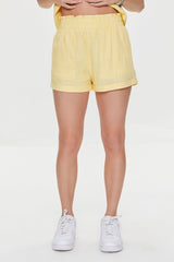 High-Rise Linen-Blend Shorts