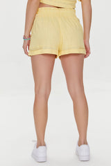 High-Rise Linen-Blend Shorts
