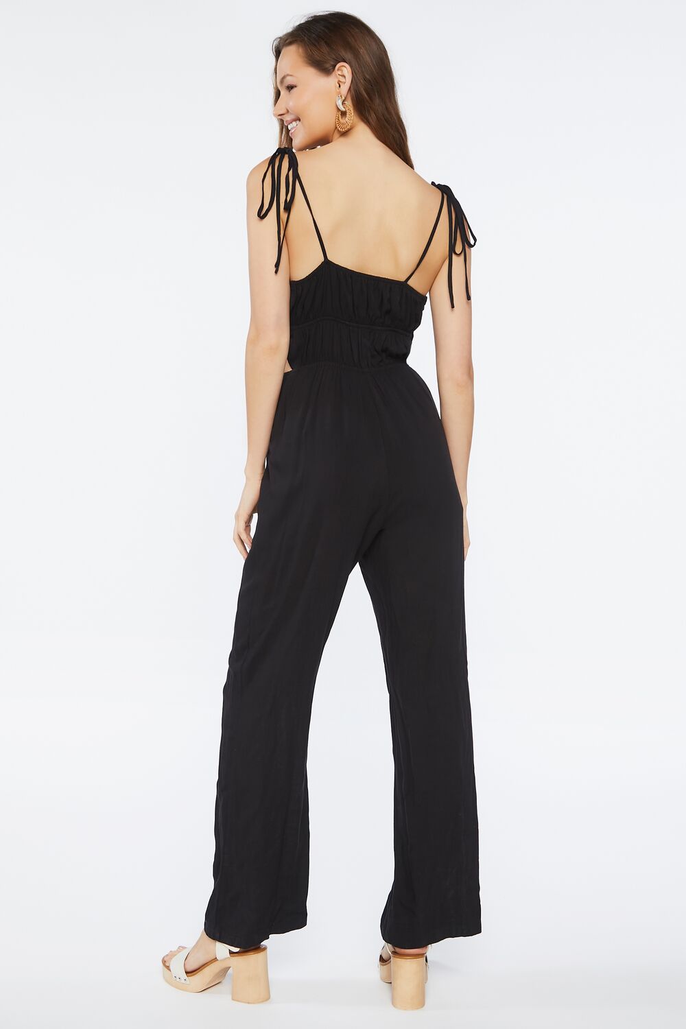 Ruched Tie-Strap Jumpsuit